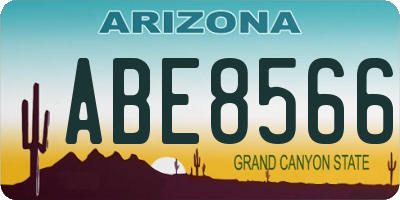 AZ license plate ABE8566