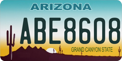 AZ license plate ABE8608