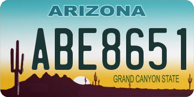 AZ license plate ABE8651