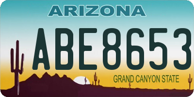 AZ license plate ABE8653