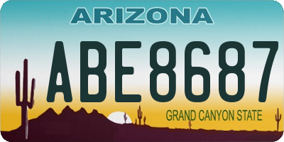 AZ license plate ABE8687