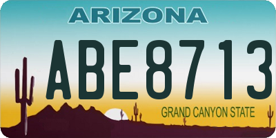 AZ license plate ABE8713