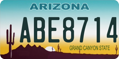 AZ license plate ABE8714