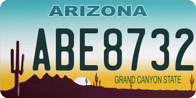AZ license plate ABE8732