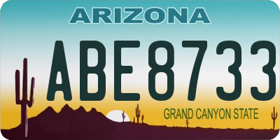 AZ license plate ABE8733