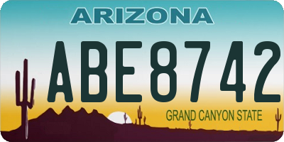 AZ license plate ABE8742