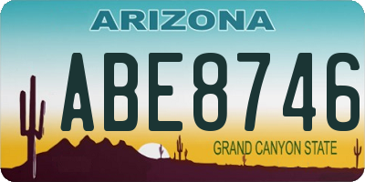 AZ license plate ABE8746