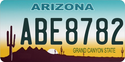 AZ license plate ABE8782