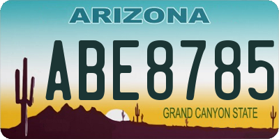 AZ license plate ABE8785