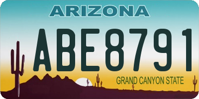 AZ license plate ABE8791