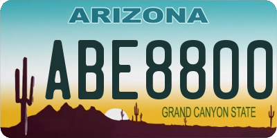 AZ license plate ABE8800