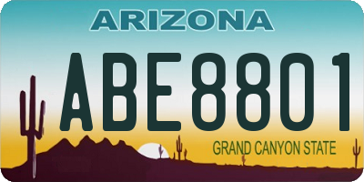 AZ license plate ABE8801