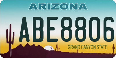 AZ license plate ABE8806