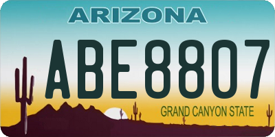 AZ license plate ABE8807