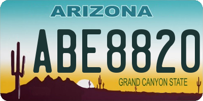 AZ license plate ABE8820