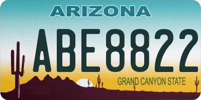AZ license plate ABE8822