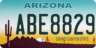 AZ license plate ABE8829