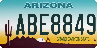 AZ license plate ABE8849
