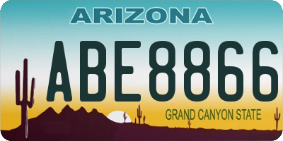 AZ license plate ABE8866