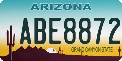 AZ license plate ABE8872