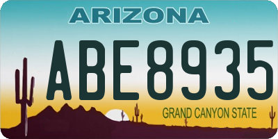 AZ license plate ABE8935