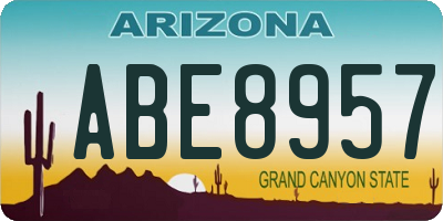 AZ license plate ABE8957