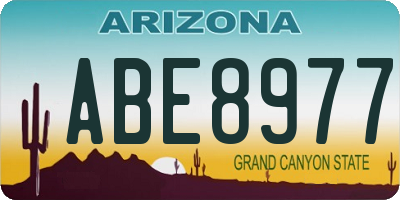 AZ license plate ABE8977