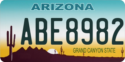 AZ license plate ABE8982
