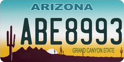 AZ license plate ABE8993