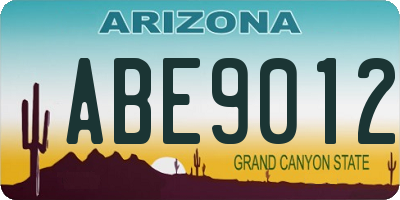 AZ license plate ABE9012