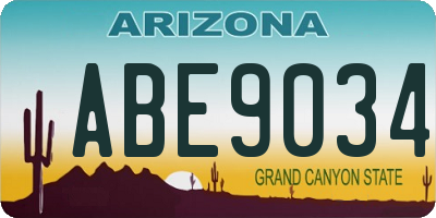 AZ license plate ABE9034