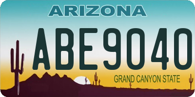 AZ license plate ABE9040
