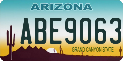 AZ license plate ABE9063