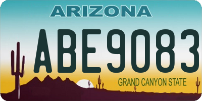 AZ license plate ABE9083