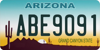 AZ license plate ABE9091