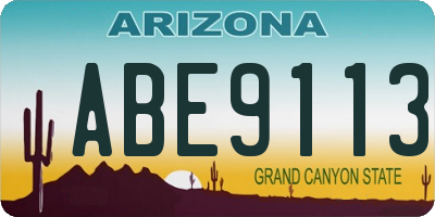 AZ license plate ABE9113