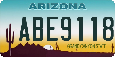 AZ license plate ABE9118