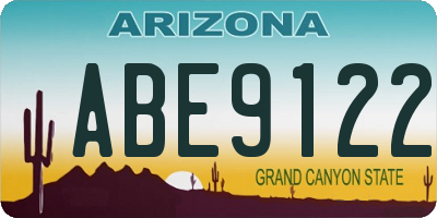 AZ license plate ABE9122