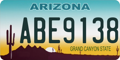 AZ license plate ABE9138