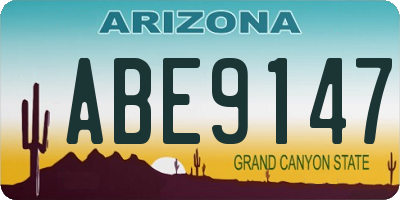 AZ license plate ABE9147