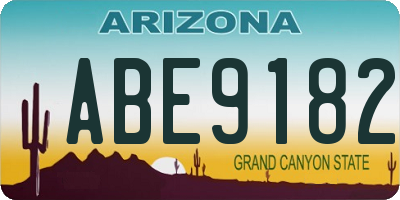 AZ license plate ABE9182