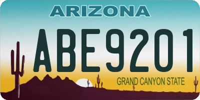 AZ license plate ABE9201