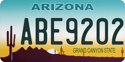 AZ license plate ABE9202