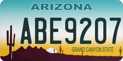 AZ license plate ABE9207