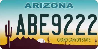 AZ license plate ABE9222