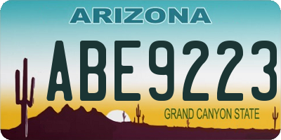 AZ license plate ABE9223