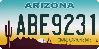 AZ license plate ABE9231