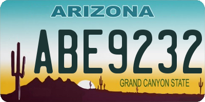 AZ license plate ABE9232