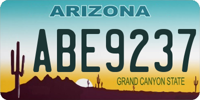 AZ license plate ABE9237