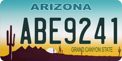 AZ license plate ABE9241